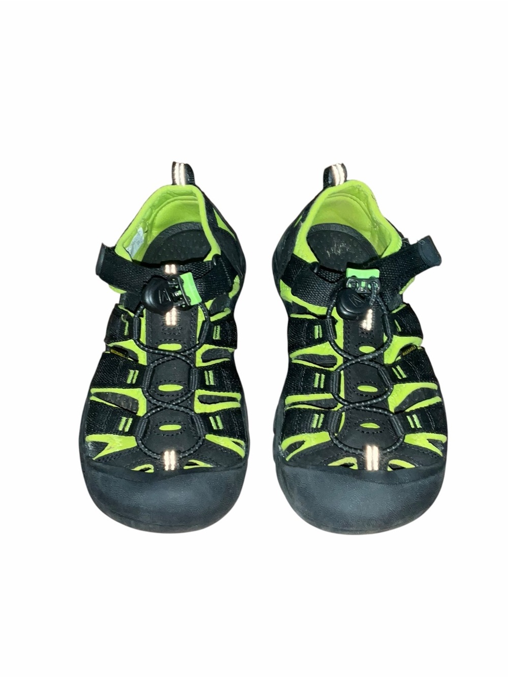 KEEN Newport H2 Kids Water Sandals Black/Neon Green Size 2